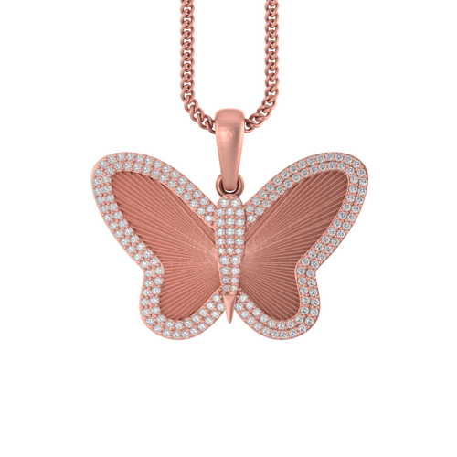 Radiant Wings: 14K Gold Butterfly Elegance Pendant