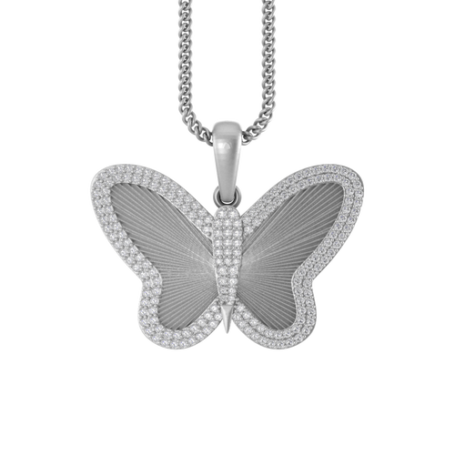 Radiant Wings: 14K Gold Butterfly Elegance Pendant