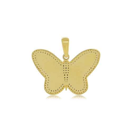 Radiant Wings: 14K Gold Butterfly Elegance Pendant