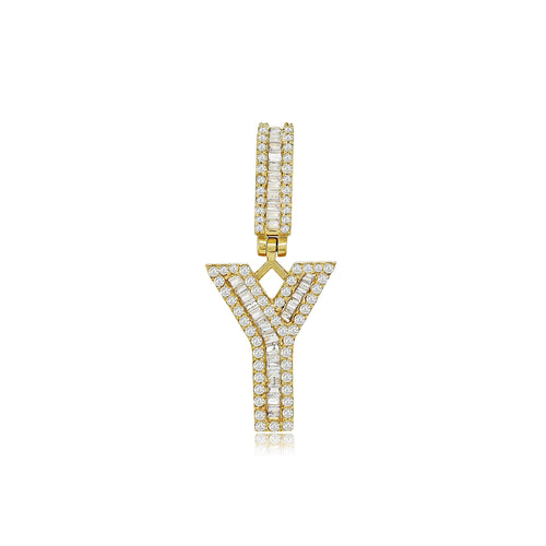 Signature Sparkle: 14K Gold Baguette Y Pendant