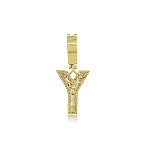 Signature Sparkle: 14K Gold Baguette Y Pendant