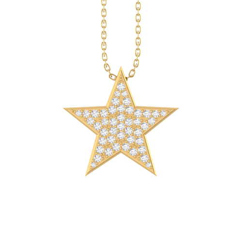 Galaxy's Whispers: 14K Gold Starry Pendant