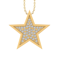 Starry Elegance: 14K Gold Star-Shaped Pendant