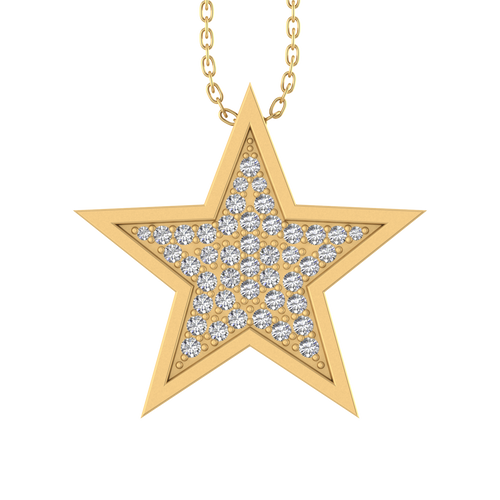 Starry Elegance: 14K Gold Star-Shaped Pendant