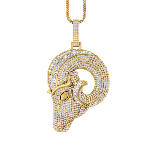 Grazing Goat: 14K Gold Goat Pendant