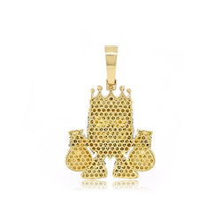 14K Gold Hip-Hop Diamond King Pendant | Iced-Out Money Bag Design