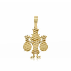 14K Gold Hip-Hop Diamond Duck Pendant | Iced-Out Money Bag Design