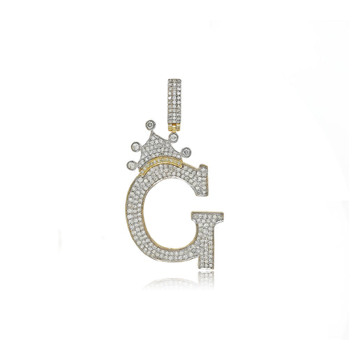 14K Gold Initials Crown A-Z Collection.