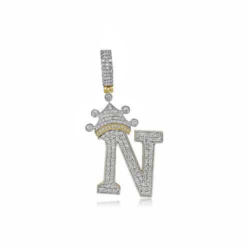 14K Gold Initials Crown A-Z Collection.