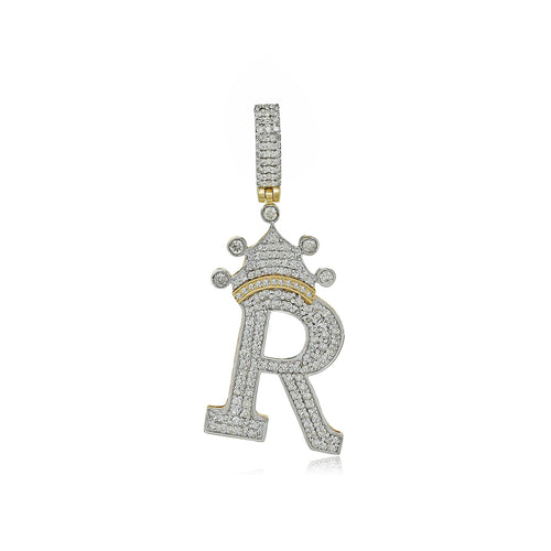 14K Gold Initials Crown A-Z Collection.