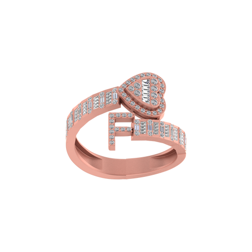 Fusion of Beauty: 14K Gold Initial F Ring