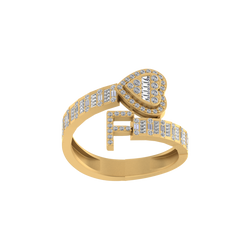 Fusion of Beauty: 14K Gold Initial F Ring