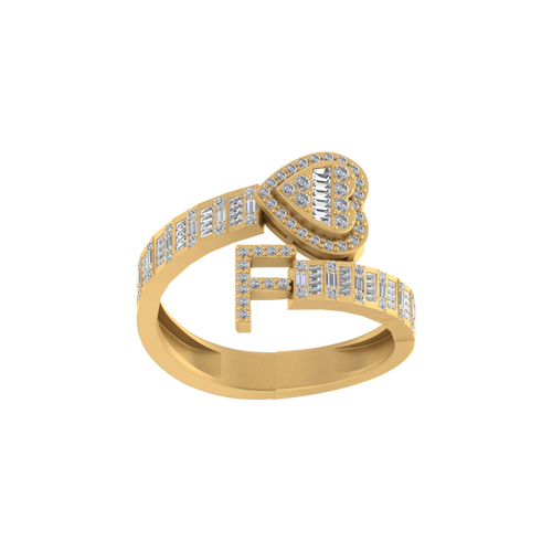 Fusion of Beauty: 14K Gold Initial F Ring