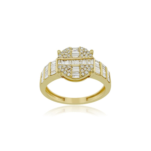 Modern Elegance: 14K Fashion Ring with Four-Prong Setting