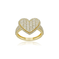 Heavenly Heartbeat: 14K Gold Heart Ring