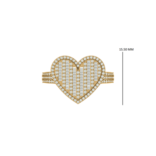 Heavenly Heartbeat: 14K Gold Heart Ring