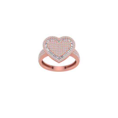 Cherished Charms: Modern 14K Gold Heart Fashion Ring for Timeless Beauty