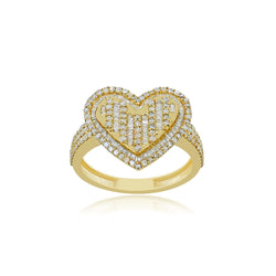 Timeless Romance: 14K Gold Heart-Shaped Solitaire Ring