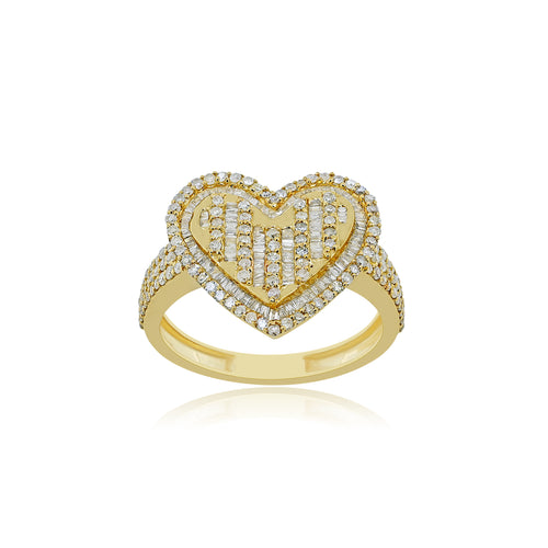 Timeless Romance: 14K Gold Heart-Shaped Solitaire Ring