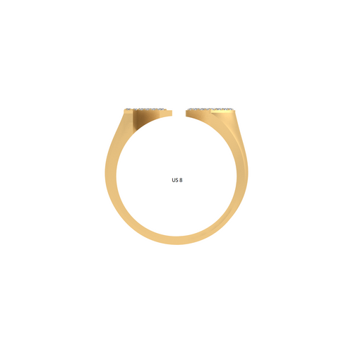 14K Solid Gold Heart Intital K RIng