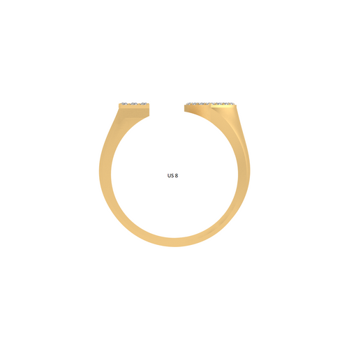 Luminous Love: 14K Gold Heart-Shaped Initial 'L' Ring with Diamonds