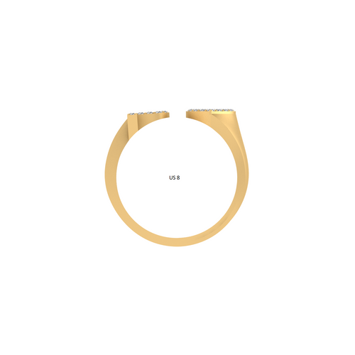 Pure Passion: 14K Gold Heart-Shaped Initial P Ring Adorned with Diamonds