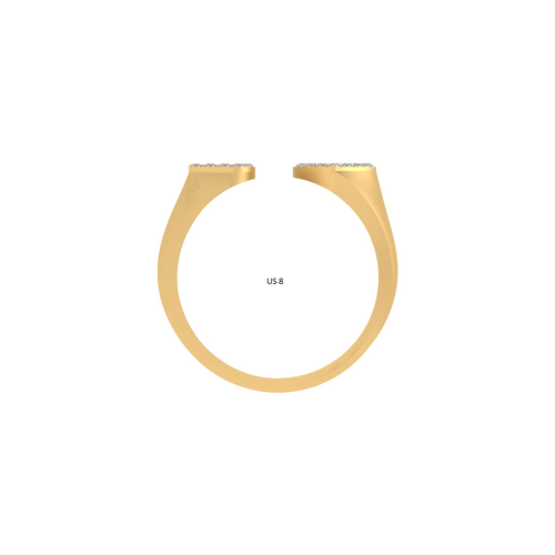 Radiant Elegance: 14K Gold Heart Initial B Ring with Diamonds