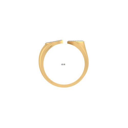 Dazzling Love: 14K Gold Heart Initial G Ring Adorned with Diamonds