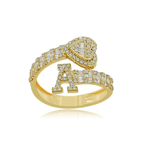 A-List Accent: 14K Gold A Initial Ring