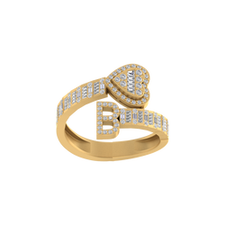 Breathtaking Beauty: 14K Gold B Initial Ring