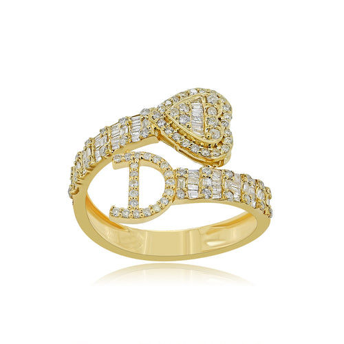 Dreams in Gold: 14K Dazzling Initial D Ring