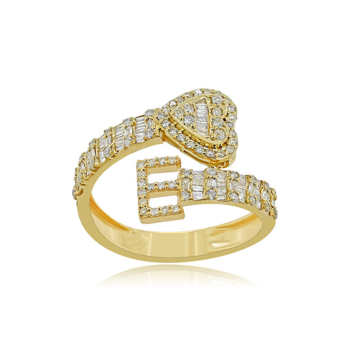 Eternal Charm: 14K Gold Initial E Ring