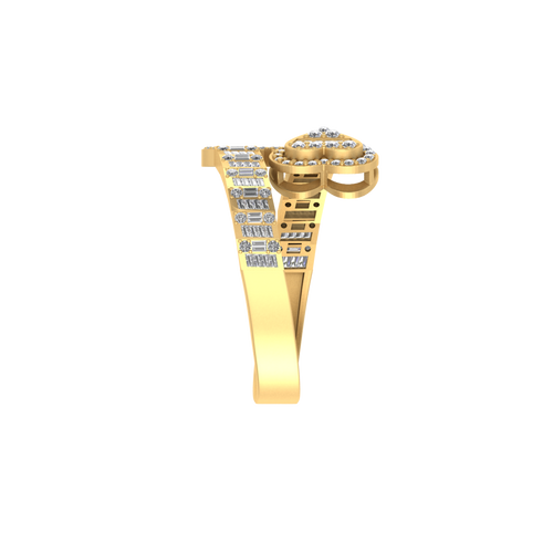 Gilded Whispers: 14K Gold Whispering G Initial Ring