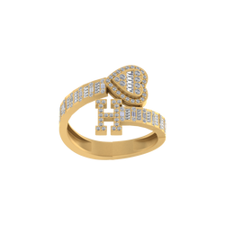 Heart of Gold: 14K Gold H Initial Ring