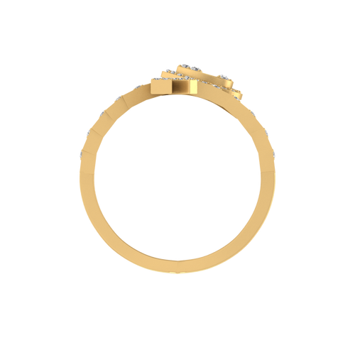 Radiant Affection: 14K Gold Heart and 'K' Initial Ring