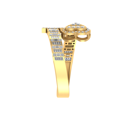 Golden Affection: 14K Gold Initial Z Ring with Heart