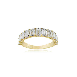 14K Gold Multi-Row Baguette Diamond Band  3 CT Elegant Anniversary Ring