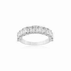 14K Gold Multi-Row Baguette Diamond Band  3 CT Elegant Anniversary Ring