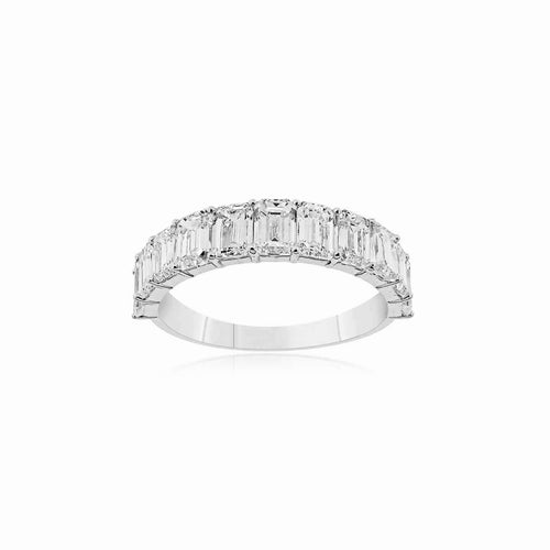 14K Gold Multi-Row Baguette Diamond Band  3 CT Elegant Anniversary Ring