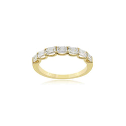 14K Gold Baguette Diamond Half-Eternity Band – 1.00 CT Stackable Ring