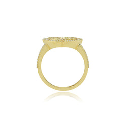 Cherished Charms: Modern 14K Gold Heart Fashion Ring for Timeless Beauty