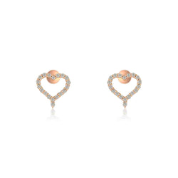 10K GOLD HEART DIAMOND STUD EARRINGS – ROMANTIC DROP DESIGN