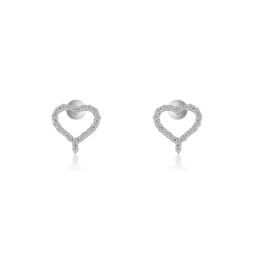 10K GOLD HEART DIAMOND STUD EARRINGS – ROMANTIC DROP DESIGN