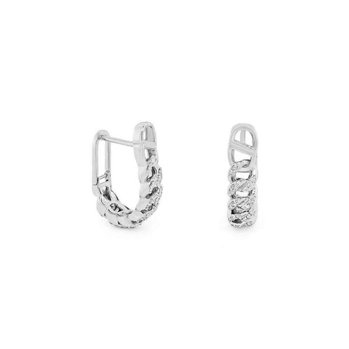 10K GOLD CUBAN LINK DIAMOND HUGGIE HOOP EARRINGS – BOLD & STYLISH