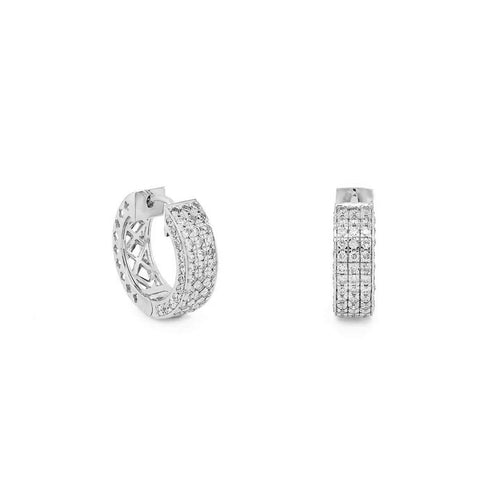 10K GOLD PAVE DIAMOND HOOP EARRINGS – LUXURIOUS & DAZZLING