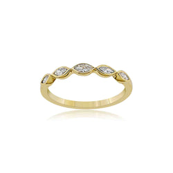 14K GOLD MARQUISE DIAMOND STACKABLE BAND - 0.33 CT ELEGANT WEDDING RING