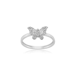 10K GOLD BUTTERFLY DIAMOND RING - 0.19 CT DELICATE NATURE-INSPIRED DESIGN