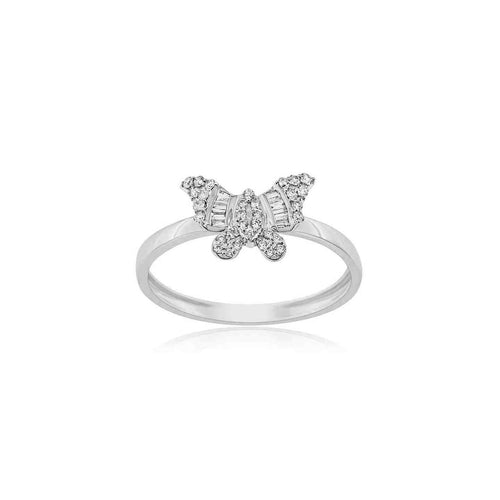 10K GOLD BUTTERFLY DIAMOND RING - 0.19 CT DELICATE NATURE-INSPIRED DESIGN