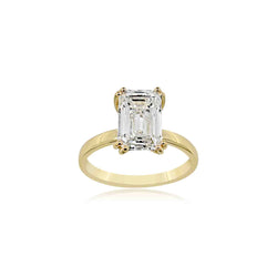 14K GOLD EMERALD-CUT DIAMOND SOLITAIRE RING - 3.11 CT TIMELESS LUXURY