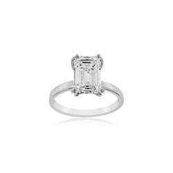 14K GOLD EMERALD-CUT DIAMOND SOLITAIRE RING - 3.11 CT TIMELESS LUXURY